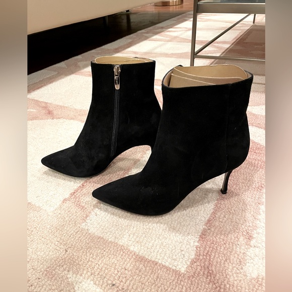 Sergio Rossi Black Pointed Toe Heeled Boots US 6 - Picture 2 of 4